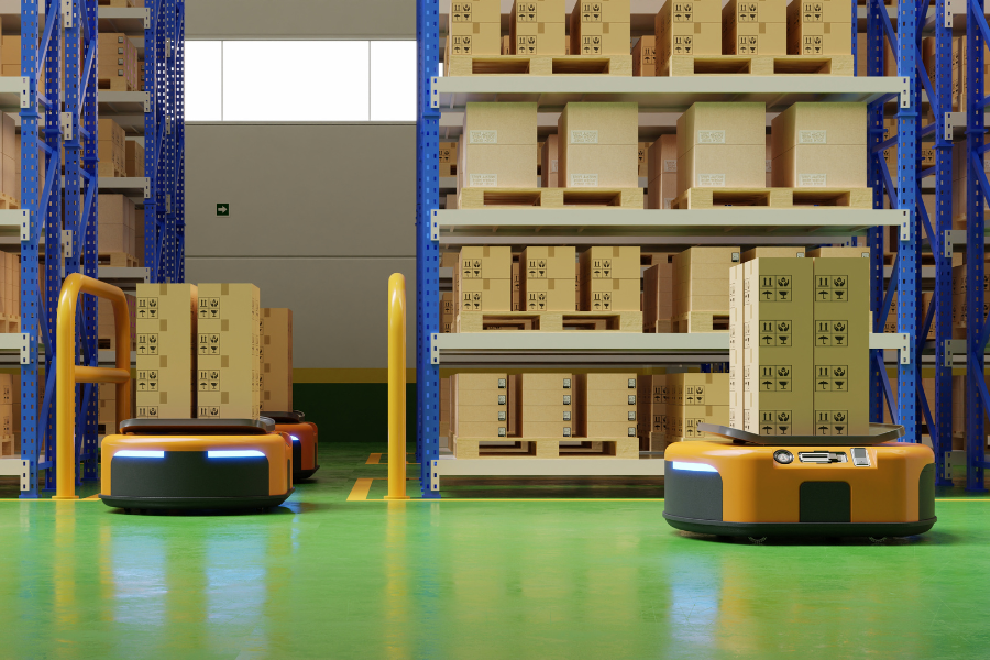 Autonomous Mobile Robots Handling Boxes